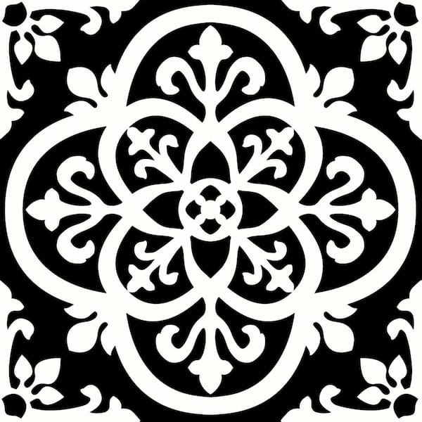 FloorPops Take Home Sample - Gothic Black 6 in. W x 6 in. L Residential Vinyl Tile Flooring