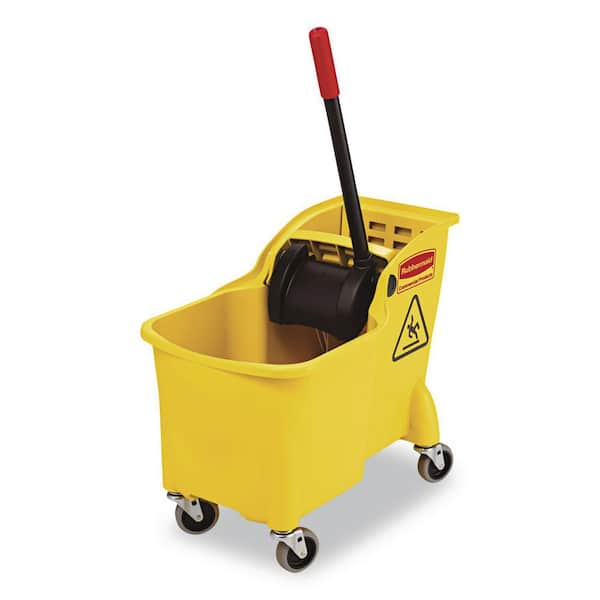 Tandem 7.75 Gal. Yellow Mop Bucket with Wringer Combo
