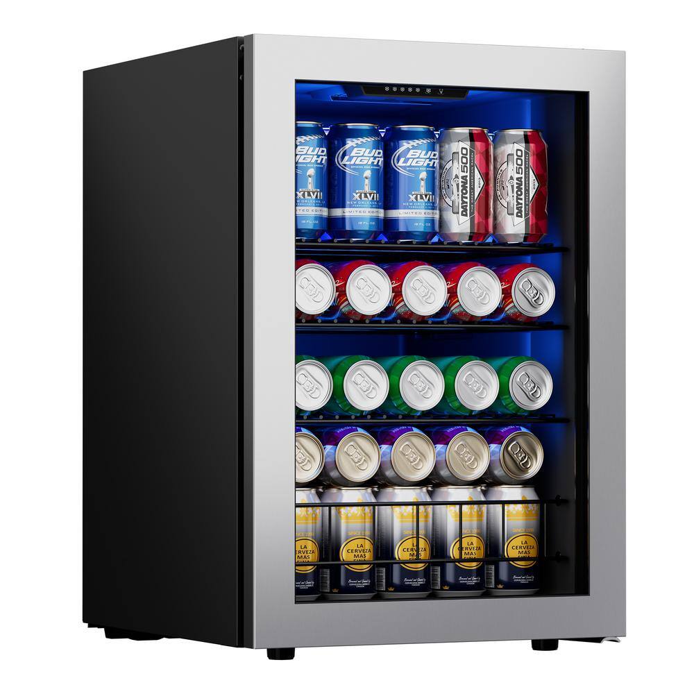 16.9 in. Single Zone 82-Cans Beverage Cooler Freestanding Compressor Frost Free Refrigerator Fridge in Stainless Steel price history on PriceWatchPro