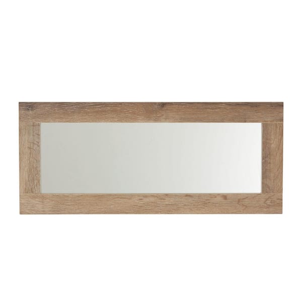 HOUSEHOLD ESSENTIALS Small Rectangle Gray Modern Mirror (12.6 in. H x 29.5 in. W)