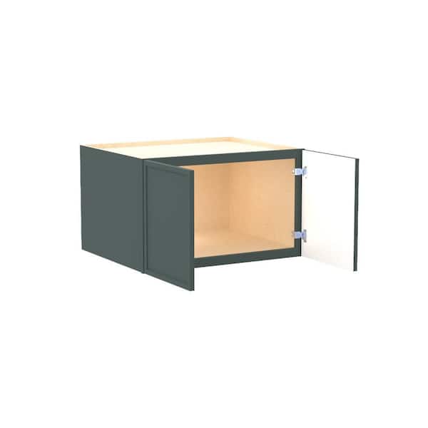 Home Decorators Collection Franklin 27 in. W x 24 in. D x 18 in. H Assembled Plywood Wall Bridge Kitchen Cabinet in Verdant Green with Soft Close