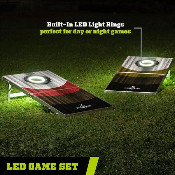 BACKYARD HERO 4 ft. x 2 ft. Cornhole Set with LED Light Up Ring