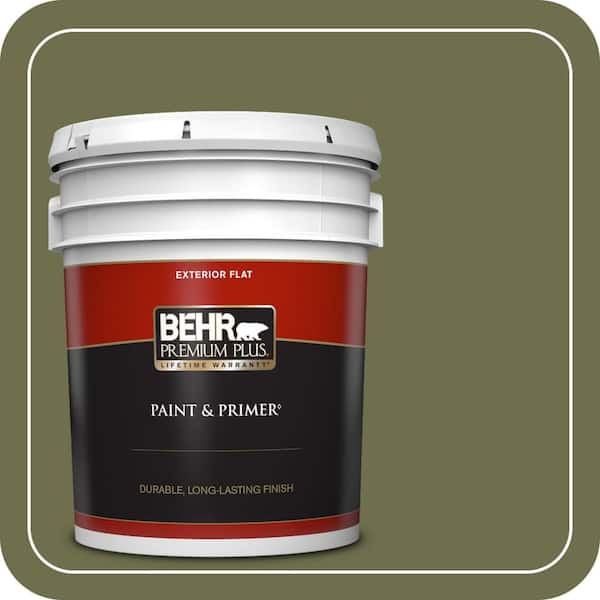 BEHR PREMIUM PLUS 5 gal. #S370-7 Outdoor Oasis Flat Exterior Paint & Primer
