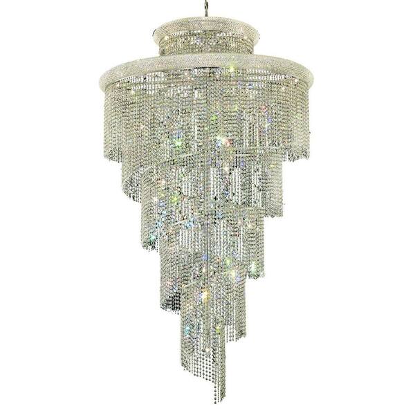Elegant Lighting 41-Light Chrome Chandelier with Clear Crystal