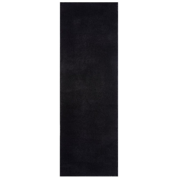 Black 2 ft. x 6 ft. Solid Thick Shag Rug Soft Washable Indoor Carpet for Living Room Hallway Bedroom Area Rug