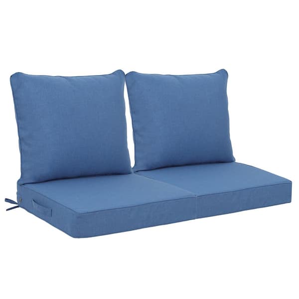 unique choice 24 x 24 in. Outdoor Deep Seat Cushion, Waterproof and Fade Resistant Patio Cushions, Navy Blue (Set of 2)