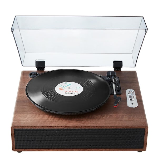 SVOPES 3-Speed Vinyl Record Player, Belt-Driven Turntable with 10-Watt Stereo Speakers, Bluetooth RCA Output Magnetic Cartridge