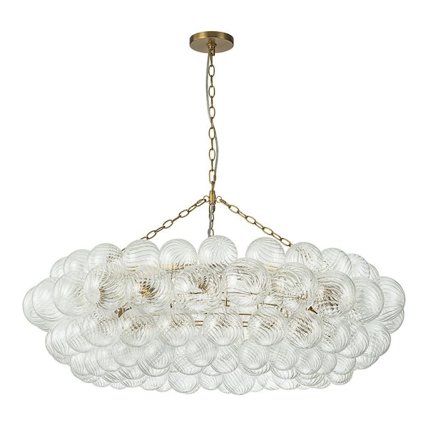 HUOKU Neuvy 12-Light 40.9 in.W Brushed Brass Modern Bubble Cluster