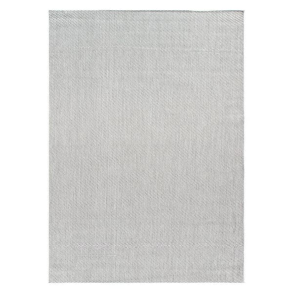 World Rug Gallery Gray 7 ft. 10 in. x 10 ft. Solid Flatweave Indoor/Outdoor Area Rug