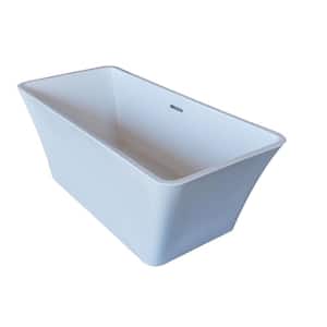 PureCut 5.6 ft. Acrylic Center Drain Rectangular Bathtub in White