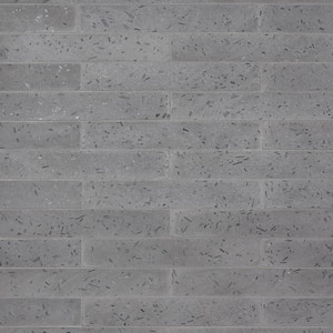Fusion Brick Smoke Gray 2.48 in. x 15.74 in. Natural Terrazzo Cement Subway Wall Tile (5.38 sq. ft./Case)