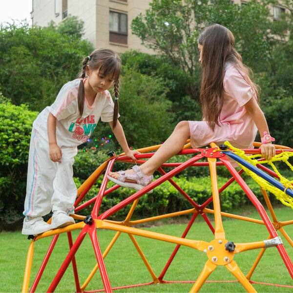 TOBBI 7 ft. Geometric Climbing Dome with Climbing Cargo Net