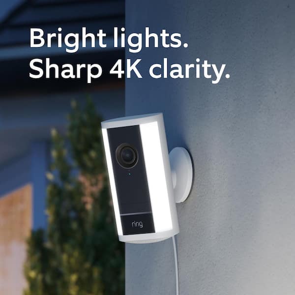 Spotlight Cam Pro (2nd Gen), Plug-In - Retinal 4K Security Camera, 10x Enhanced Zoom, 2-LED Spotlights, White