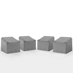 4-Pieces Gray Outdoor Chair Furniture Cover Set