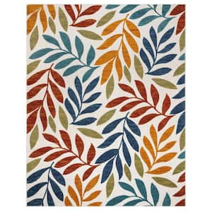 Fosel Folia Multi-Colored 5 ft. x 7 ft. Floral Indoor/Outdoor Area Rug