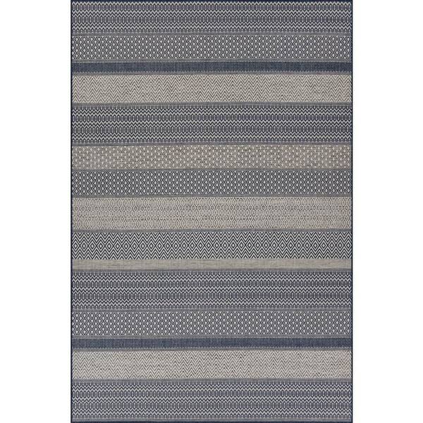 Torelle Abstract Navy 5 ft. x 8 ft. Outdoor Area Rug