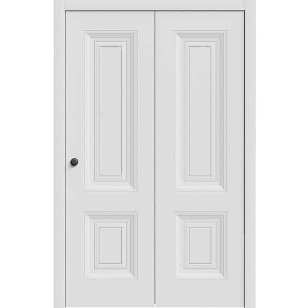 7422 84 in. x 96 in. Sold Core White Color Wood Bi-fold Door with Hardware