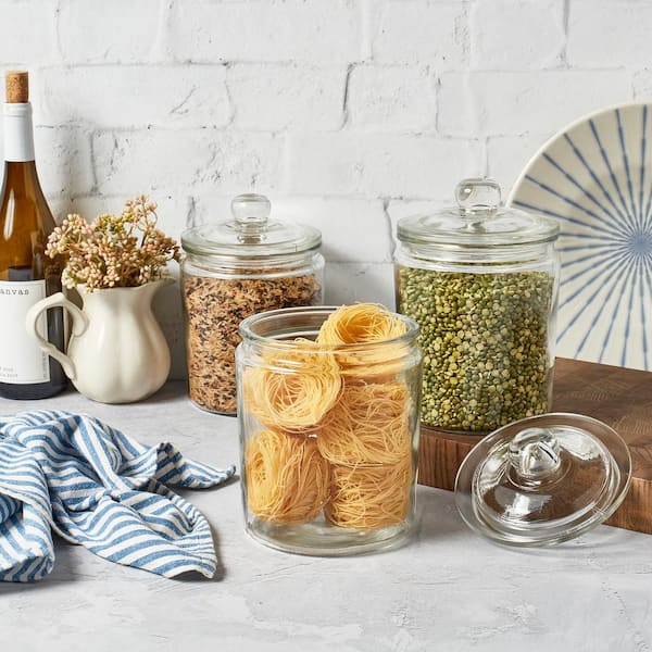 Mason Craft and More 2L Glass Food Storage Containers with Lids