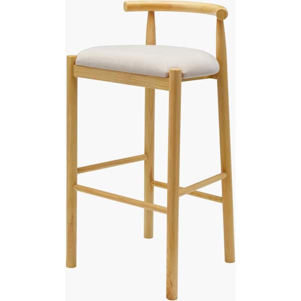 Livabliss Neo 37 in H Beige Low Back Wood 1 Set of Included