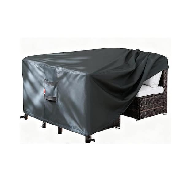 86 in. x 86 in. black Heavy Duty Outdoor Dining Table and Chairs General Purpose Furniture Cover