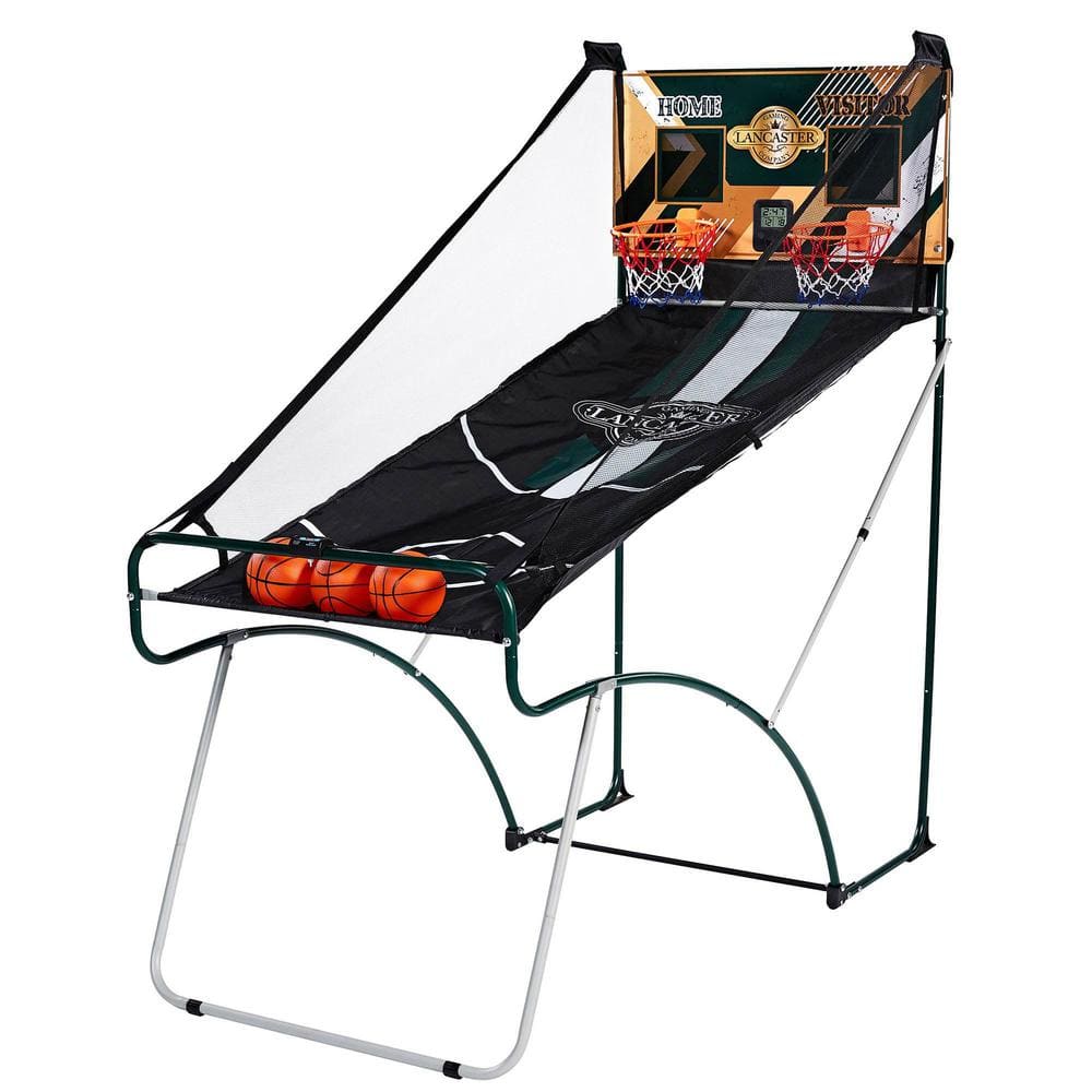 · LANCASTER · GAMING COMPANY Sports EZ-Fold 2 Player Indoor Arcade Dual Basketball Hoop Shot Game