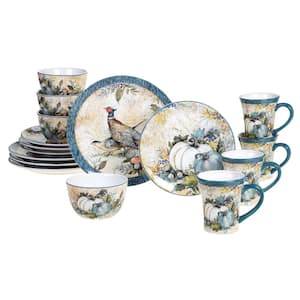 Harvest Gatherings 16-Piece Multicolored Earthenware Dinnerware Set (Service for 4)