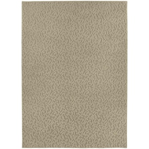 Ivy Tan 3 ft. x 5 ft. Casual Tuffted Solid Color Floral Polypropylene Area Rug