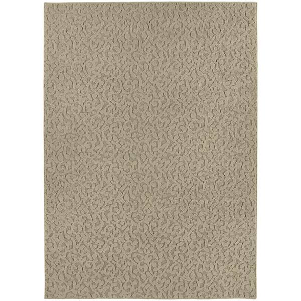 Garland Rug Ivy Tan 3 ft. x 5 ft. Casual Tuffted Solid Color Floral Polypropylene Area Rug