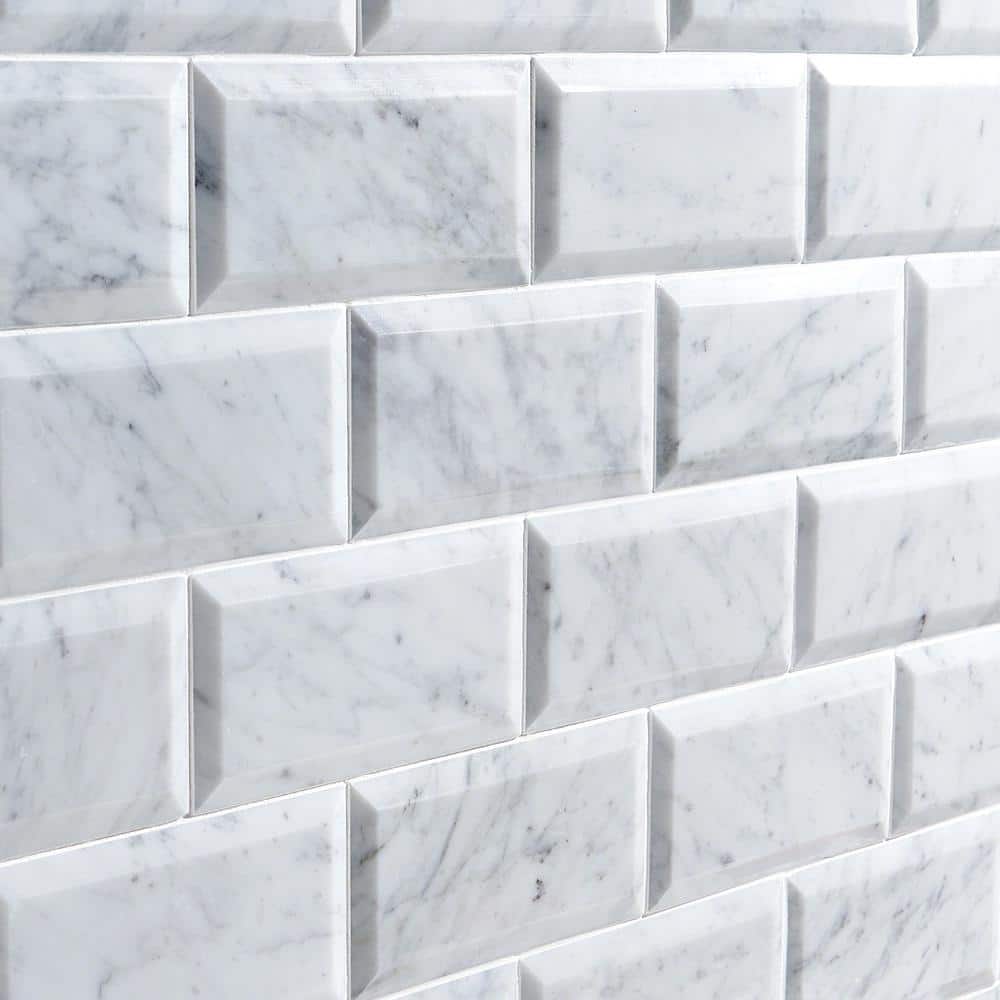 Carrara White Marble 3x6 Subway Wall Tile