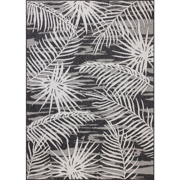 Easton Ivory / Onyx 8 ft. 6 in. x 11 ft. 6 in. Indoor/Outdoor Area Rug
