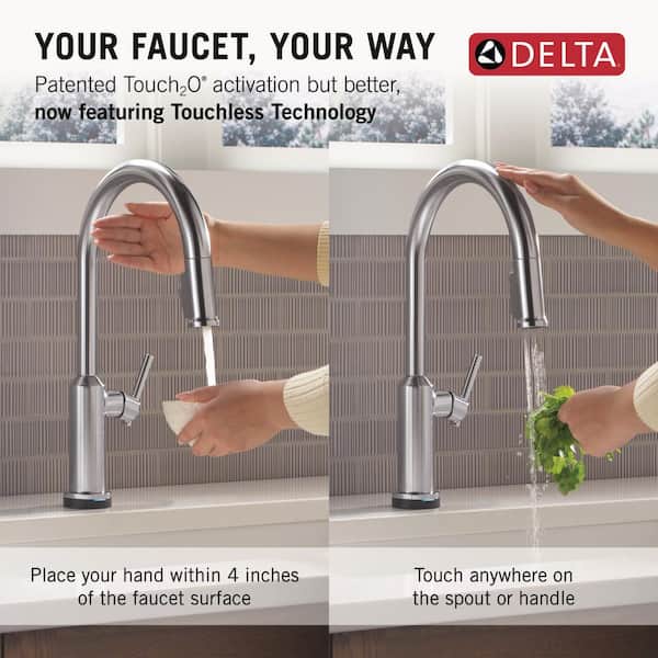 Delta Cordova Touch2O Touchless Arctic Stainless 17.63 in. H Pull