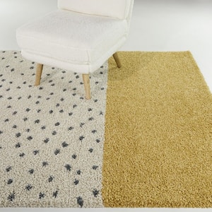 Rosalie Gold 7 ft. 10 in. x 10 ft. Dots Area Rug