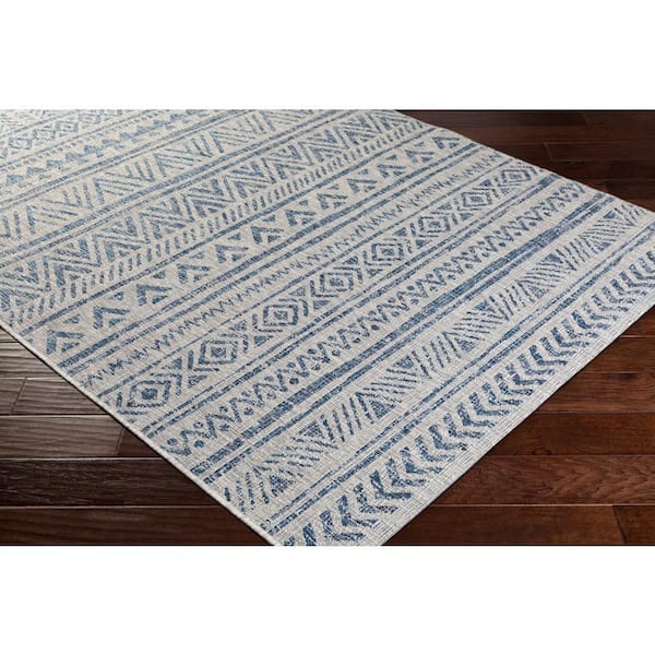 Eartha Blue 8 ft. x 10 ft. Indoor/Outdoor Patio Area Rug