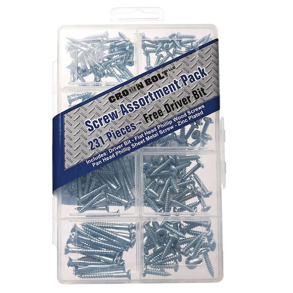Everbilt 231 Piece Per Pack Screw Assortment Kit 800934 The Home Depot