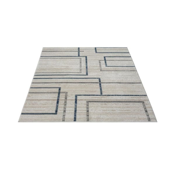 Gronant Blue Geometric Rug - Clearance