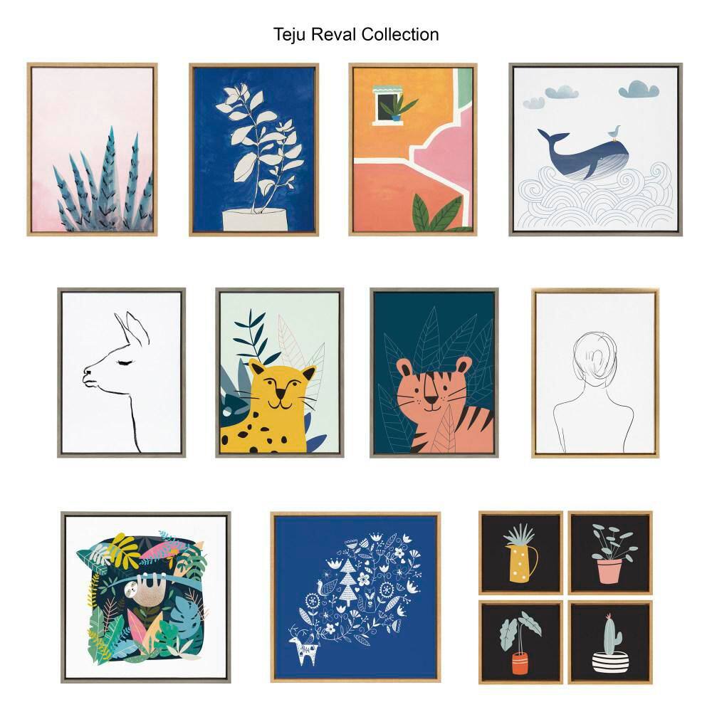 Sylvie Gray and Black Abstract Canvas Art Set with Frames