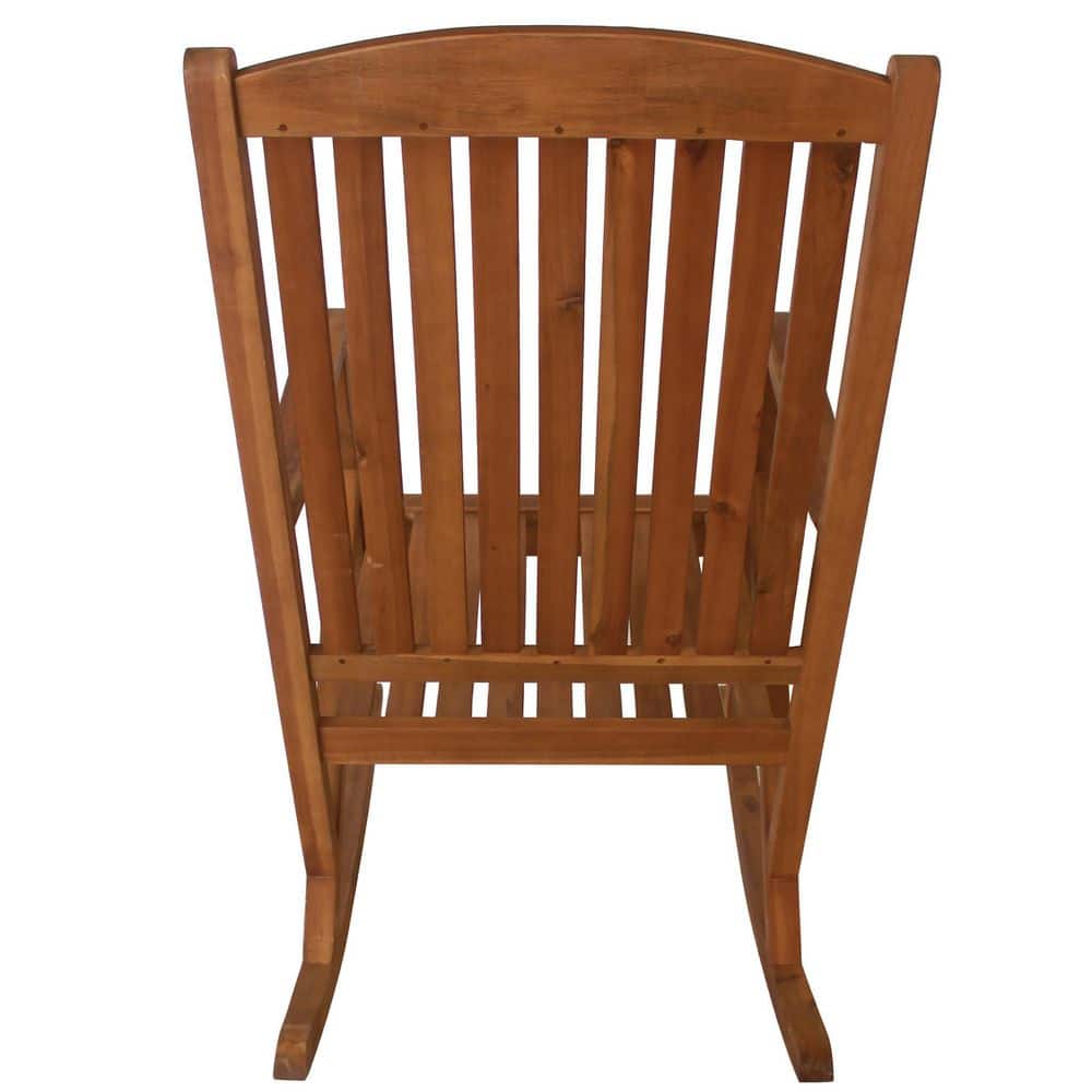 Sequoia Brown Acacia Wood Outdoor Rocking Chair with Arms