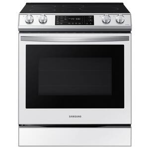 white electric stove glass top
