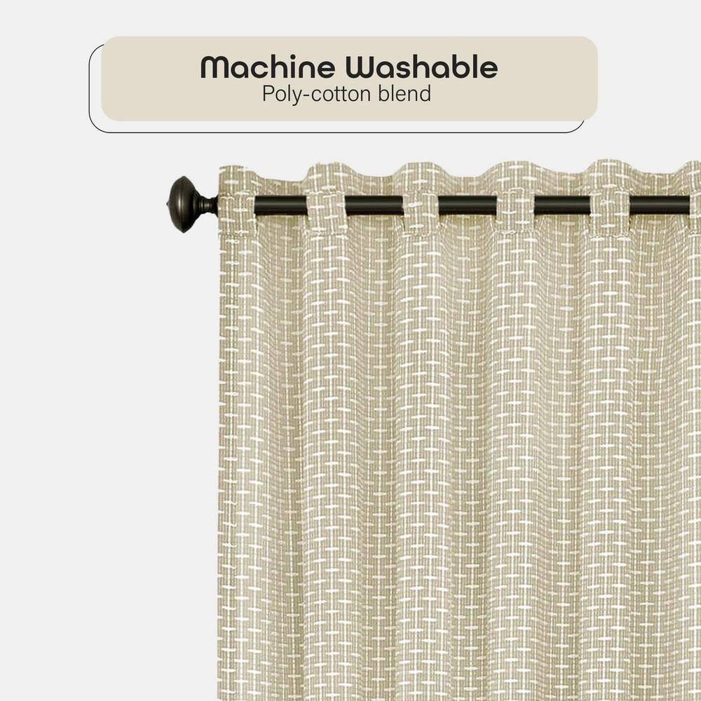Tan Ground Length Light Filtering Grommet Top Drapes