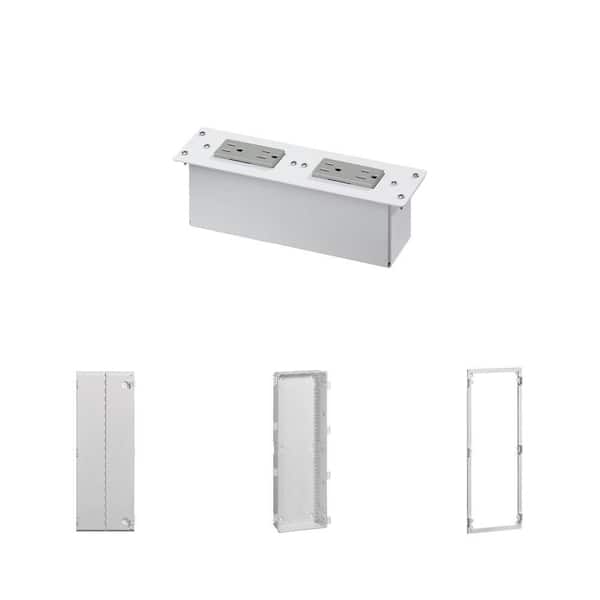 15 Amp Power Module and 42 in. Wireless Structured Media Center Enclosure, Door, Trim Ring Combo