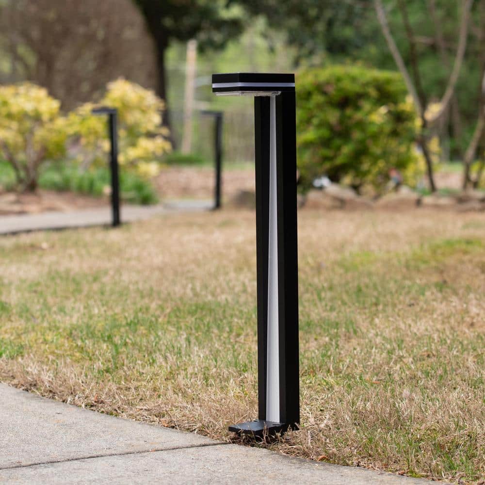 Sentry Modern Black Solar LED Pathway Lights with Blue Accent - 2 Pack
