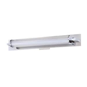 SABRA 31 in. 1 Light Chrome, Clear LED Vanity Light Bar with Clear Glass, Acrylic Shade