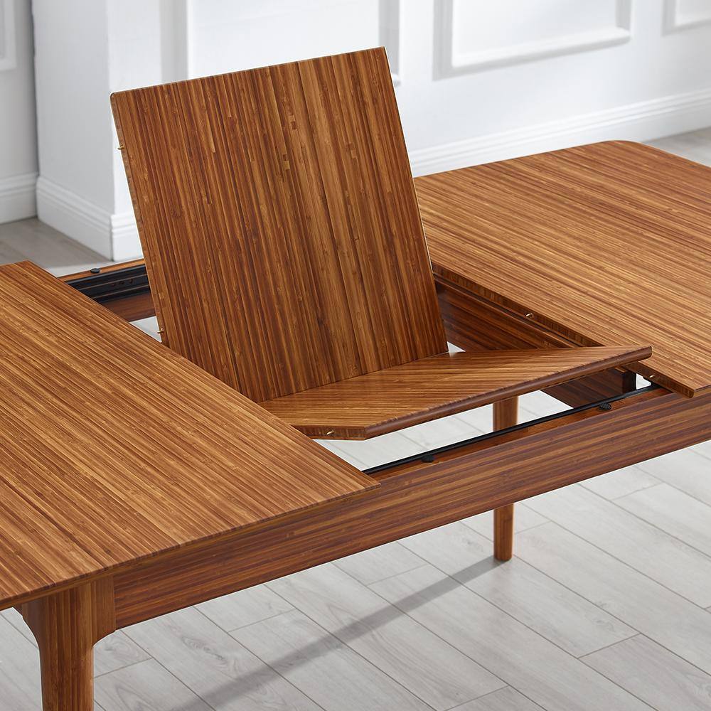 Erikka Solid Bamboo Extendable Dining Table in Amber