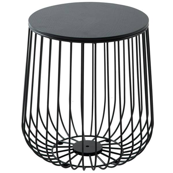 Leisuremod Runswick 15 in. Black Round Wood End Table RTBL15BL The