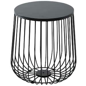 Runswick 15 in. Black Round Wood End Table