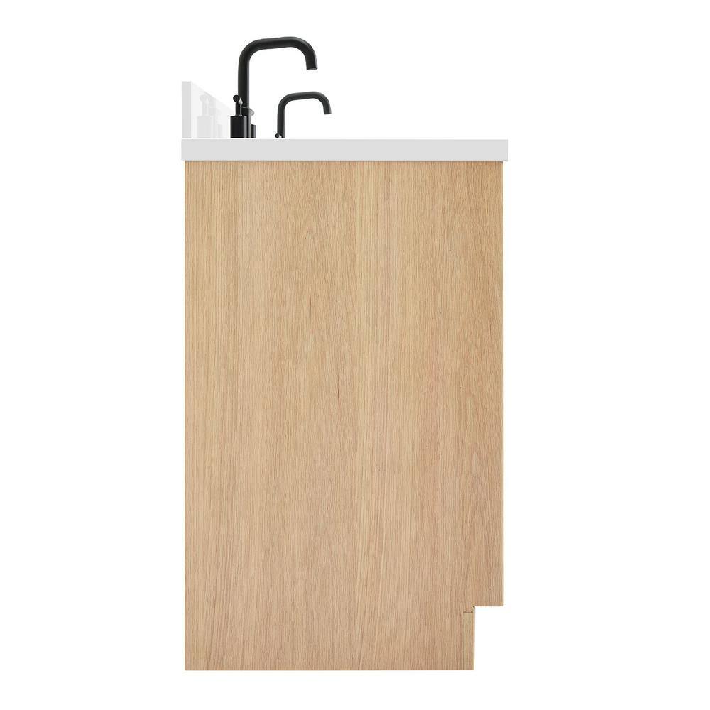 Kelly 73" White Oak Double Sink Bathroom Vanity with Quartz Top