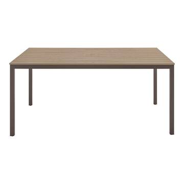 StyleWell Sandpoint Brown Rectangle Metal 28.5in Outdoor Dining Table DE24174A