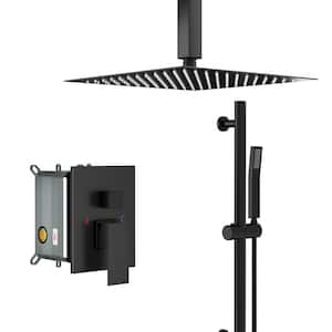 Lotus 2-Spray Patterns with 1.8 GPM 16 in. Ceiling Mounted Dual Shower Head in Oil Rubbed Bronze