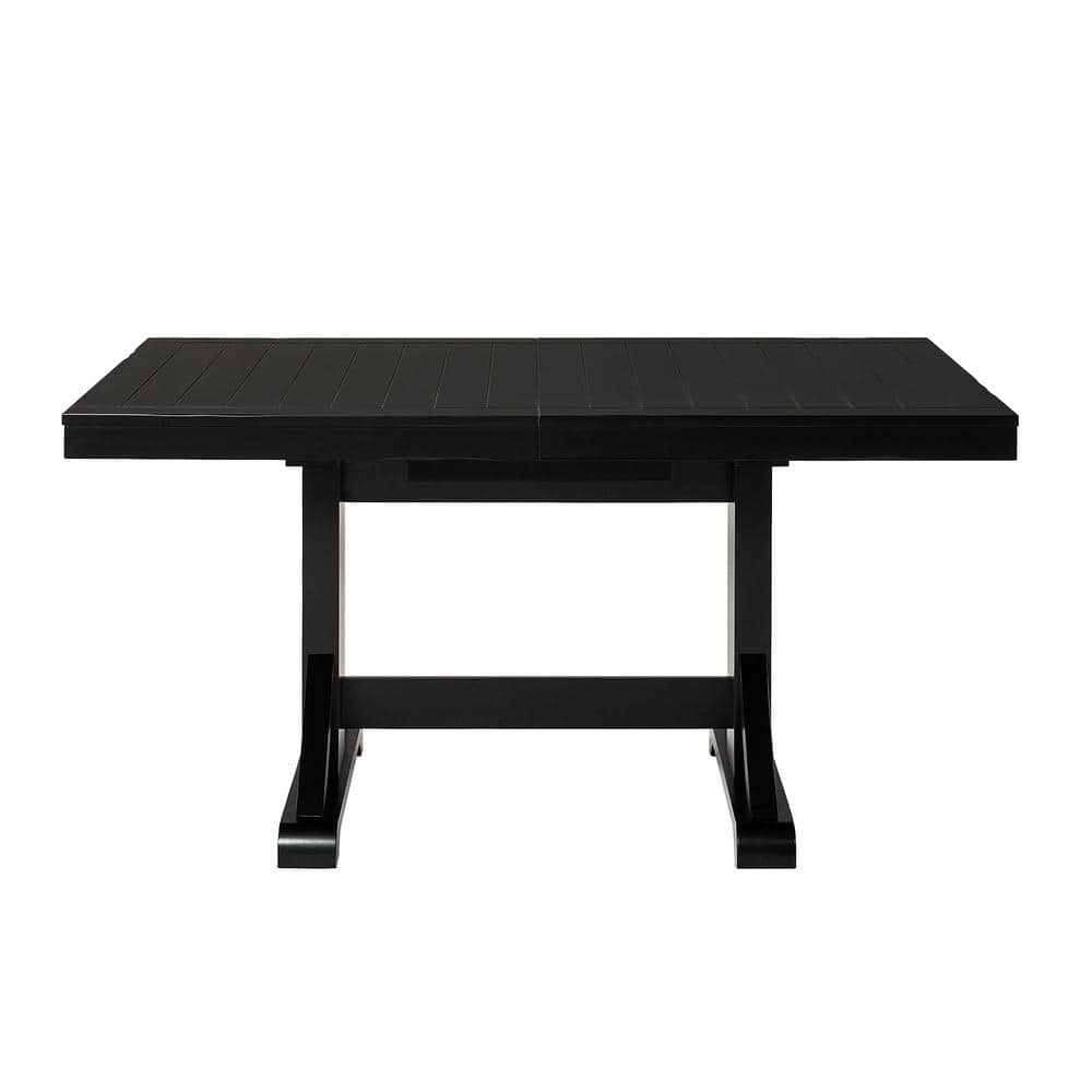 Antique Black Reclaimed Wood Extendable Farmhouse Dining Table