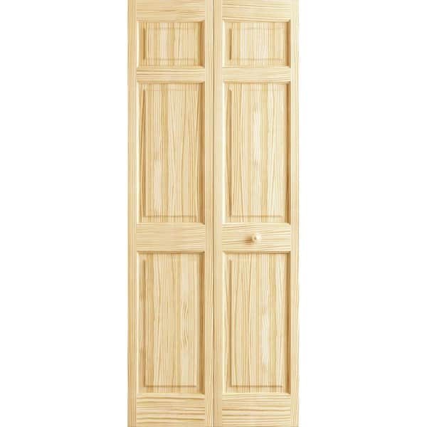 Veranda 24 in. x 80 in. 6-Panel Pine Unfinished Premium Interior Closet Bi-fold Door